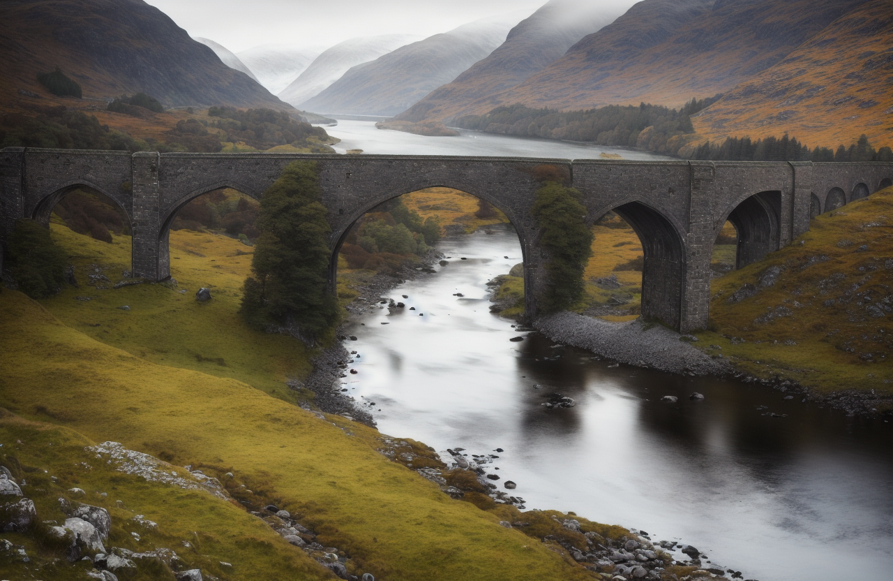 20221221113035-2024996-award winning photo of a beautiful landscape, Glenfinnan viaduct, Style-Kilt,  iphone 12 camera lens. Cinematic lighting with vo.png